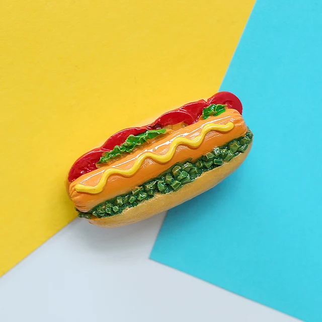 Hot dog French stick food fridge magnets refrigerator paste egg bread hamburger corn lobster refrigerator paste home decoration